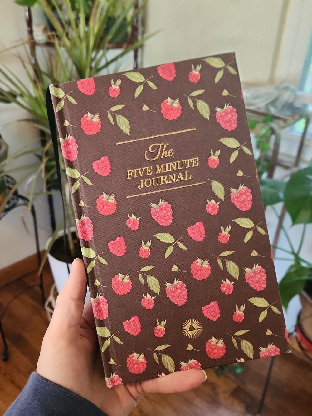 Raspberry Pattern Hardcover - Brown and Pink GRATITUDE JOURNAL